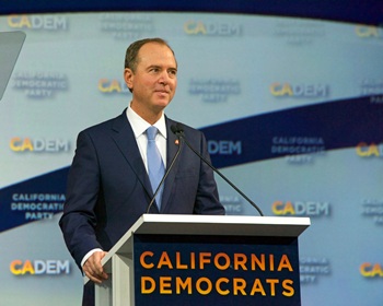 Long Beach, CA - Nov 16, 2019: Senator Adam Schiff speaking at the Democratic Party Endorsing Convention in Long Beach, CA.